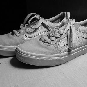 Silver glittery vans